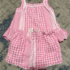 Pink Gingham Baby Romper